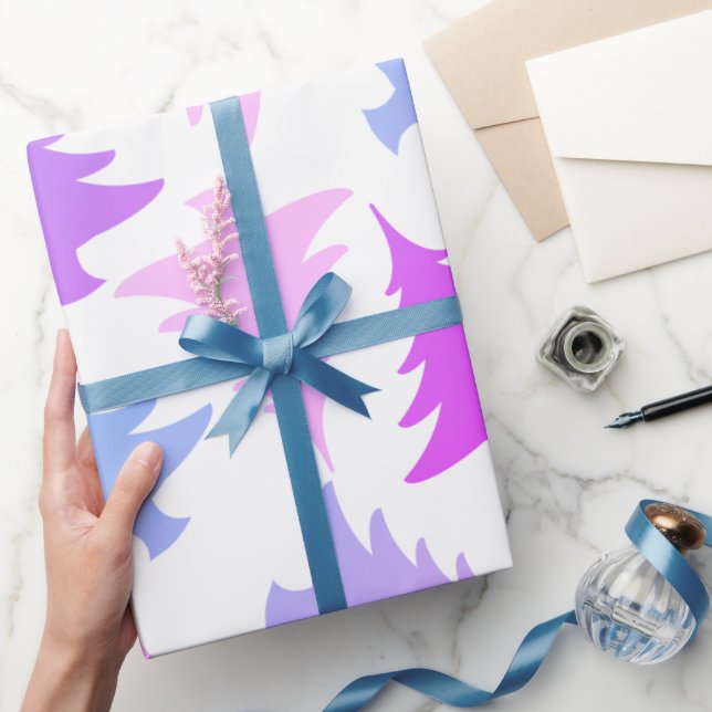Papel De Regalo Elegante patrón de árbol de Navidad alegre (Regalar)