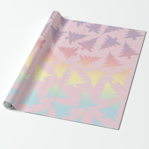 Papel De Regalo Elegante patrón de árbol de Navidad arcoiris col