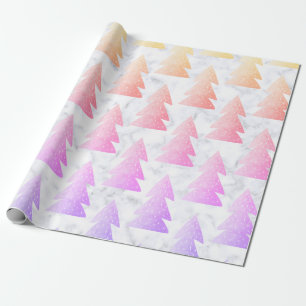 Papel De Regalo Elegante patrón de árbol de Navidad de mármol h