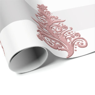 Papel De Regalo Elegante patrón de árbol de Navidad Rosa