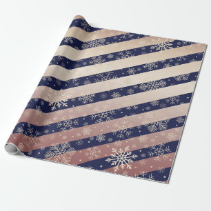 Papel De Regalo Elegante patrón de copo azul Navidad copo copo co