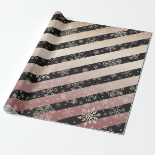 Papel De Regalo Elegante patrón de copo negro Navidades copo copo