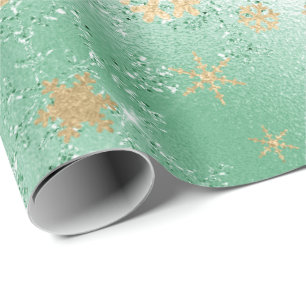 Papel De Regalo Elegante patrón de copos de nieve para Navidades 