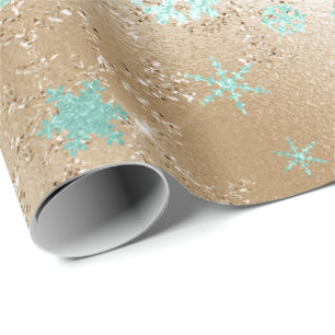 Papel De Regalo Elegante Patrón de copos de nieve para Navidades