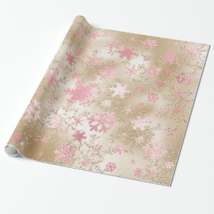 Papel De Regalo Elegante patrón de copos de nieve para Navidades 