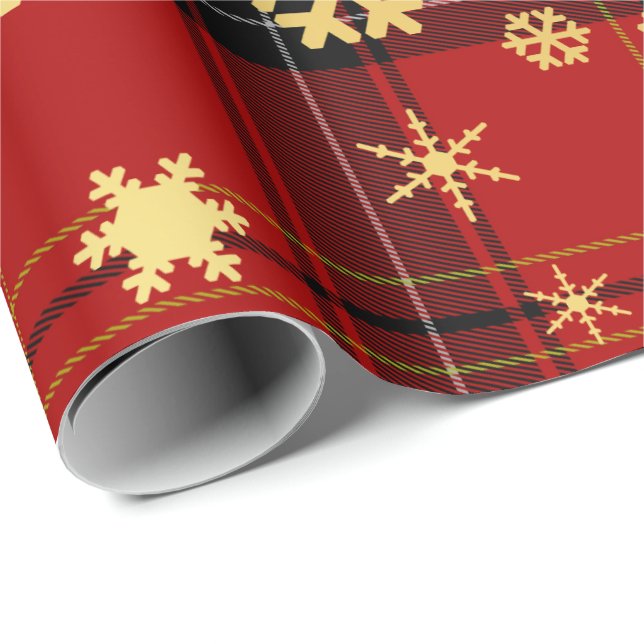 Papel De Regalo Elegante patrón de copos de nieve para Navidades d (Esquina del rollo)