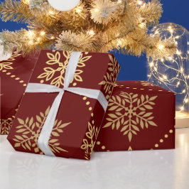 Papel De Regalo Elegante patrón de copos de nieve para Navidades d