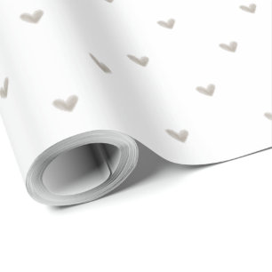 Papel De Regalo Elegante patrón de corazón en taupe