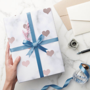 Papel De Regalo Elegante patrón de corazón rosa El día de San Vale