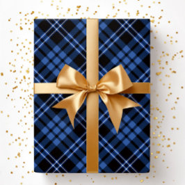 Papel De Regalo Elegante patrón de cuadros azules