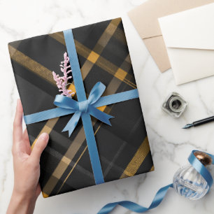 Papel De Regalo Elegante patrón de cuadros de carbón de lujo en ne