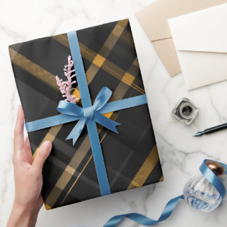Papel De Regalo Elegante patrón de cuadros de carbón de lujo en ne