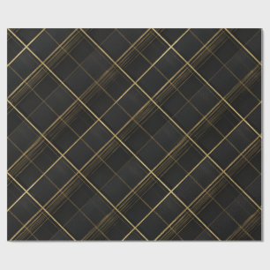 Papel De Regalo Elegante patrón de cuadros de carbón de lujo en ne