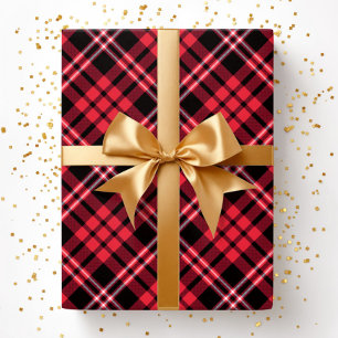 Papel De Regalo Elegante patrón de cuadros rojos