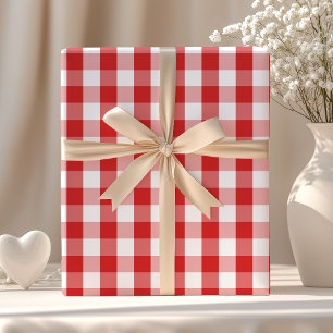 Papel De Regalo Elegante patrón de cuadros rojos