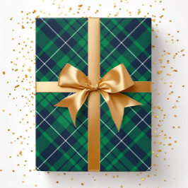 Papel De Regalo Elegante patrón de cuadros verdes