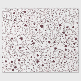 Papel De Regalo Elegante patrón de filigrana de vid corazón burgun