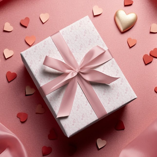Papel De Regalo Elegante Patrón De Giro Floral Rosa (Subido por el creador)