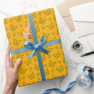 Papel De Regalo Elegante patrón de marfil verde