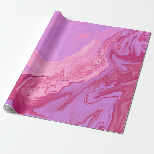 Papel De Regalo elegante patrón de moda morado rosado (Desenrollado)