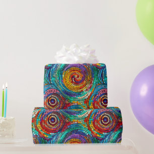 Papel De Regalo Elegante patrón de mosaico de vidrio de tonos de j