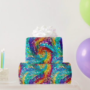Papel De Regalo Elegante patrón de mosaico de vidrio en tonos de j