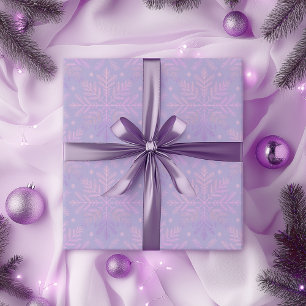 Papel De Regalo Elegante patrón de Navidad de copo de nieve lila