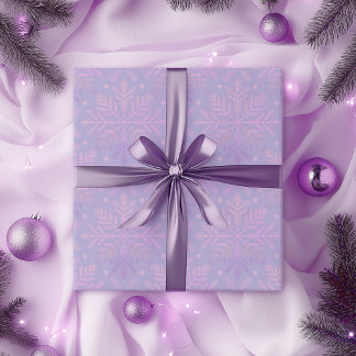 Papel De Regalo Elegante patrón de Navidad de copo de nieve lila