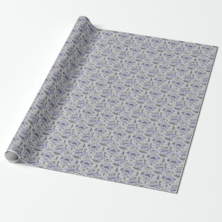 Papel De Regalo Elegante patrón de Navidades azules