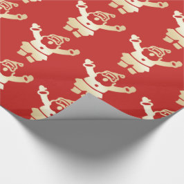 Papel De Regalo Elegante patrón de Navidades Gold y Red Santa Clau