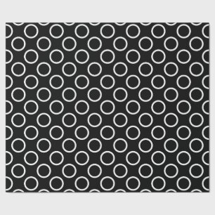 Papel De Regalo Elegante patrón de puntos de polka blanco y negro