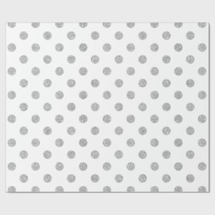 Papel De Regalo Elegante patrón de puntos de polka Purpurina plate