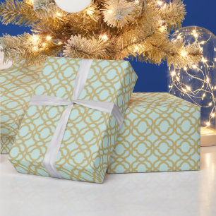 Papel De Regalo Elegante patrón de quattrofoil de oro moderno para