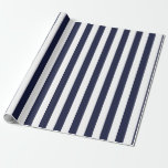 Papel De Regalo Elegante patrón de rayas azules y blancas de la Ma<br><div class="desc">Simple papel de envoltura de rayas azul marino,  perfecto para bodas,  duchas de novias y cumpleaños.</div>
