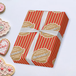 Papel De Regalo Elegante patrón de rayas de palomitas de maíz rojo