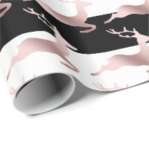 Elegante patrón de reno Rosa Navidades de oro