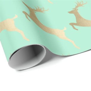 Papel De Regalo Elegante patrón de renos para Navidades de la Cas