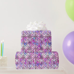 Papel De Regalo Elegante patrón de vidrio falso teñido iridiscente