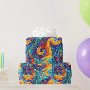 Papel De Regalo Elegante Patrón de vidrio mosaico de té de joyas a