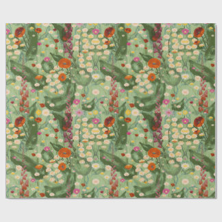 Papel De Regalo Elegante patrón floral de acuarela de flores silve