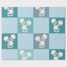 Papel De Regalo Elegante patrón floral de damero sin fisuras