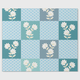 Papel De Regalo Elegante patrón floral de damero sin fisuras