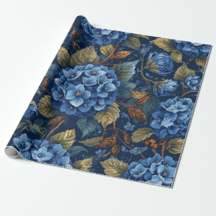 Papel De Regalo Elegante patrón floral de hortensias desvaídas dec