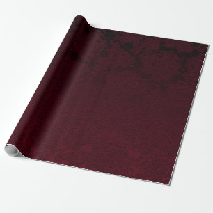 Papel De Regalo Elegante patrón floral moderno de burdeos