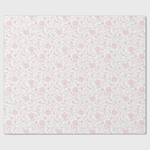 Papel De Regalo Elegante patrón floral rosa claro