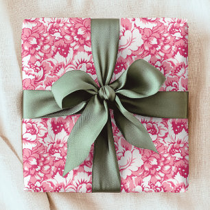 Papel De Regalo Elegante patrón floral rosado Moda ondulada