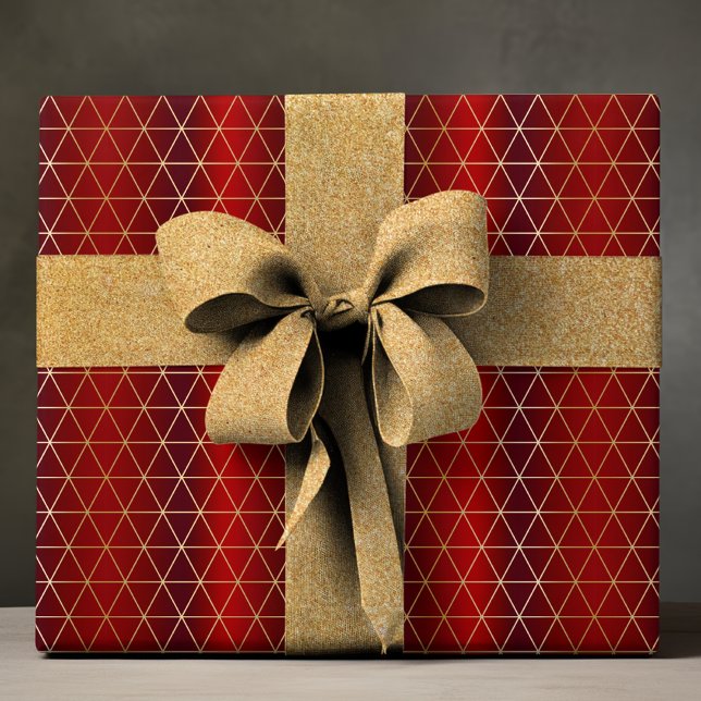 Papel De Regalo Elegante patrón geométrico de lujo de oro rojo (Subido por el creador)