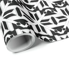 Papel De Regalo Elegante patrón geométrico en blanco y negro