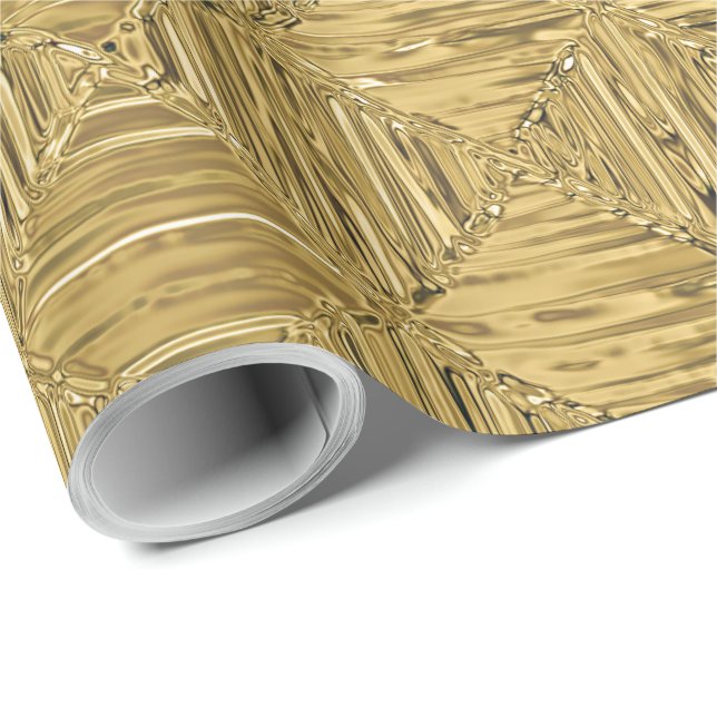 Papel De Regalo Elegante Patrón Metálico de Oro Texturado (Esquina del rollo)