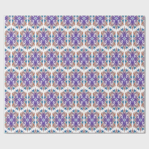 Papel De Regalo Elegante patrón ornamental de oro y púrpura para e